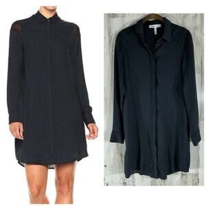 BCBG Generation‎ Womens Shirt Dress Size XS Black Leopard Button Placket Flowy